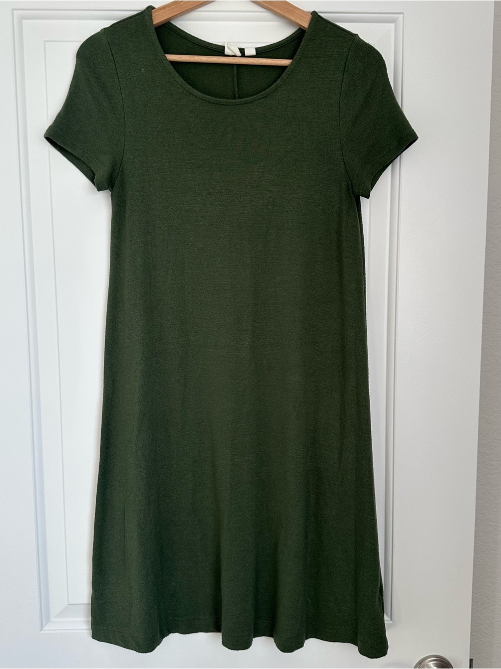 GAP Olive Green Short-Sleeve Mini Dress